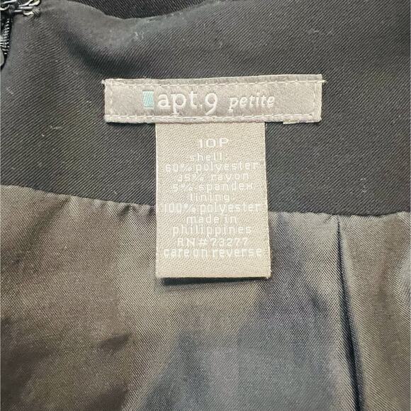 Apt. 9 Skirt Knee Length Pencil Women’s 10 Petite Black Button (A0127) - Picture 4 of 4